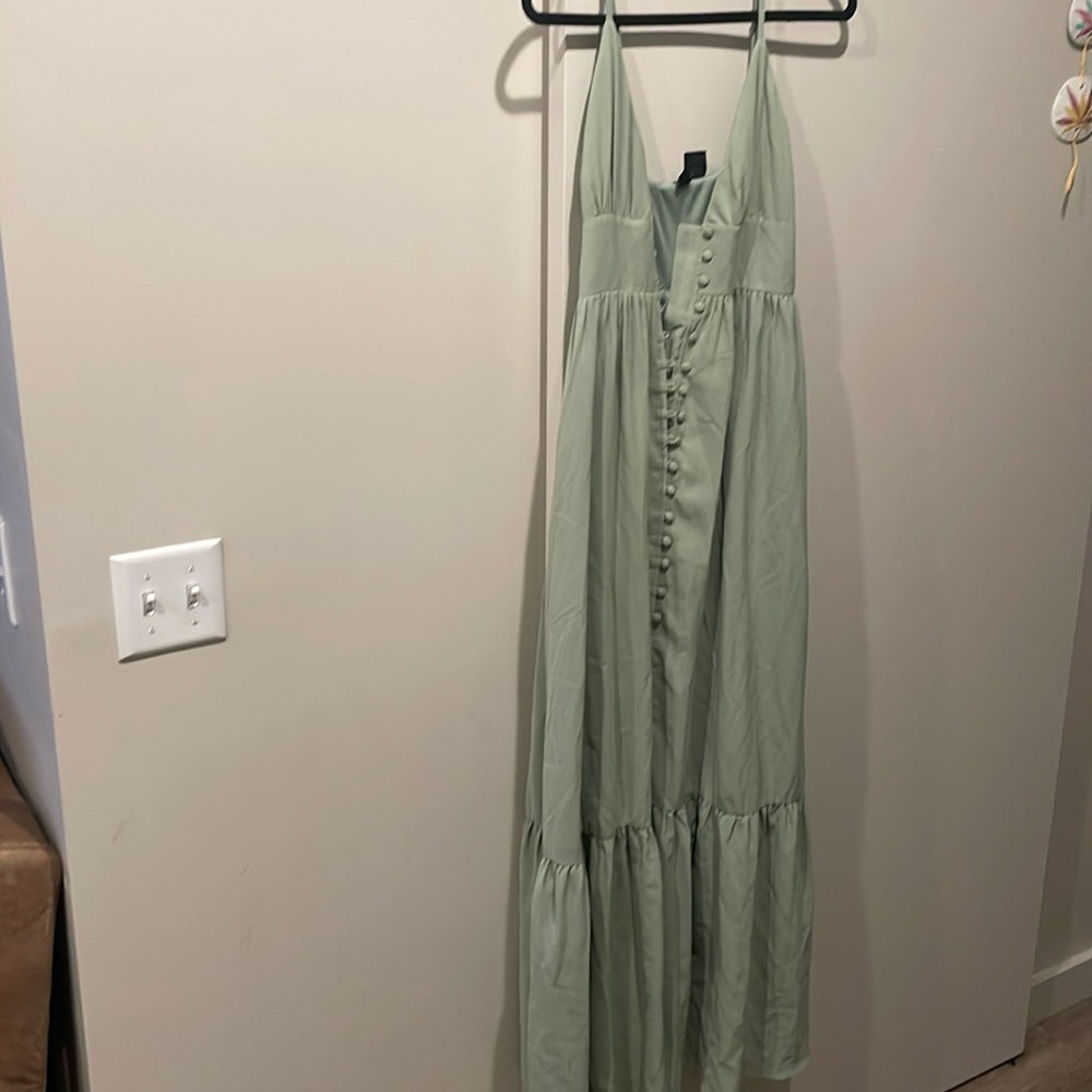 Windsor pale green button up maxi dress